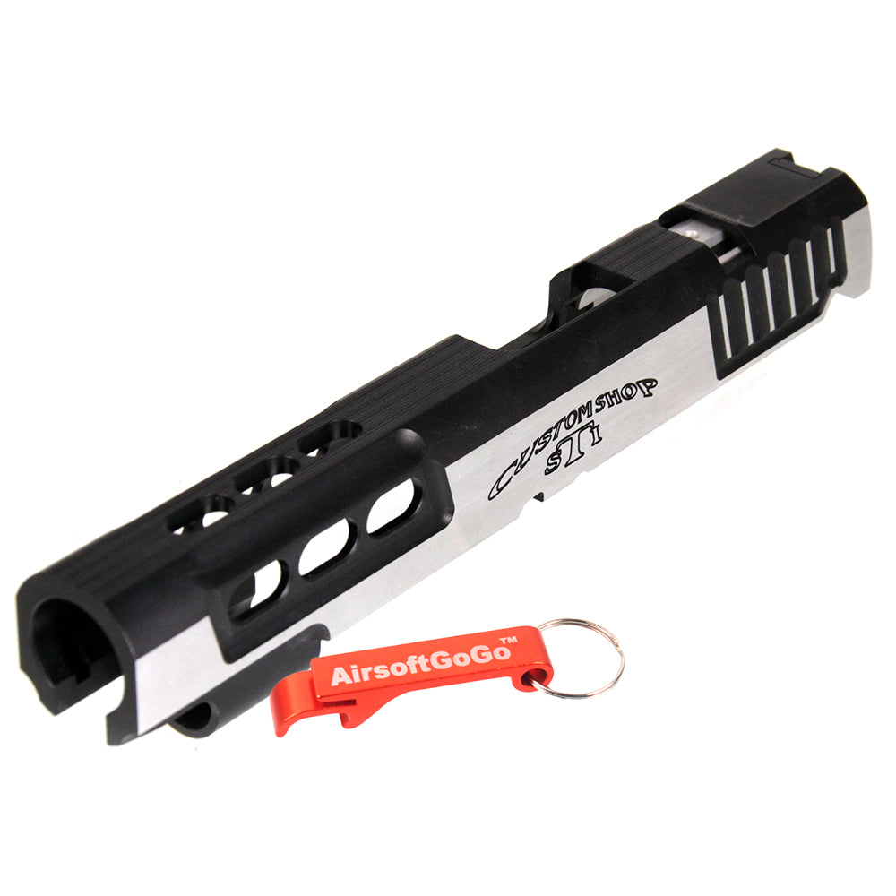 Marui Hicapa 5.1 Compatible Gunsmith Bros STI DVC Type Aluminum Custom Slide Set (Silver & Gold)