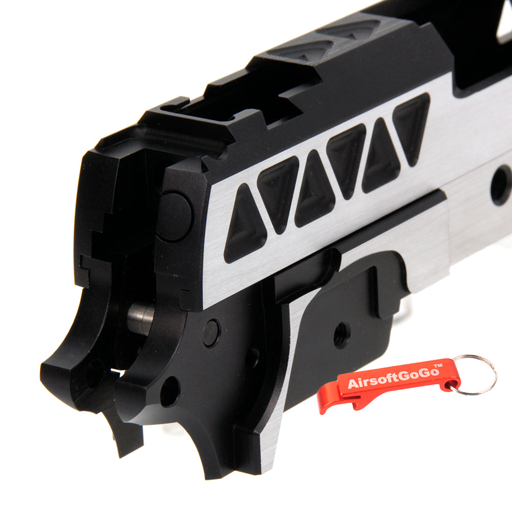 Gunsmith bros Marui GBB High Capa Series Custom Slide Set (Triangular Type) - Black & Silver