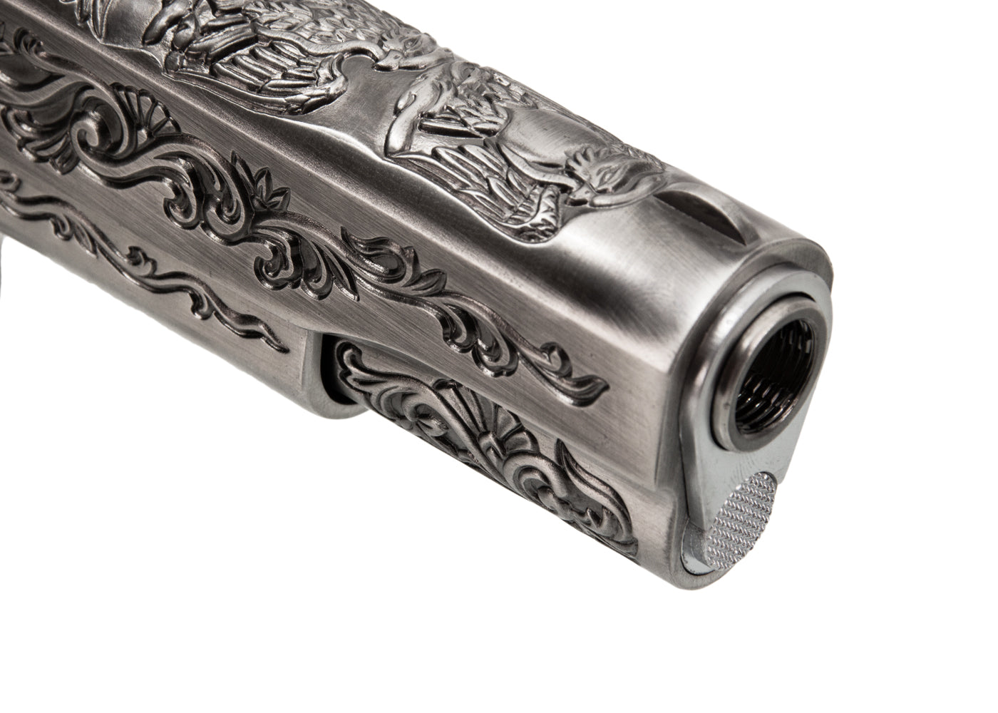 WE M1911A1 エングレーブ風カスタム Classic Floral Pattern モデル GBBフルメタルパーツセット (シルバー)
