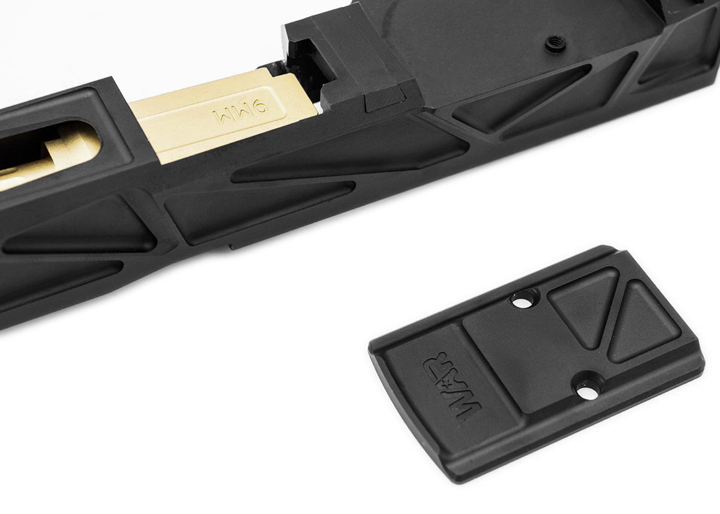 JDG WAR Afterburner RMR Slide Set Tokyo Marui G19 Gen 3 Gas Blowback GBB Only (License by WAR) (Black Slide/Rose Gold Barrel)