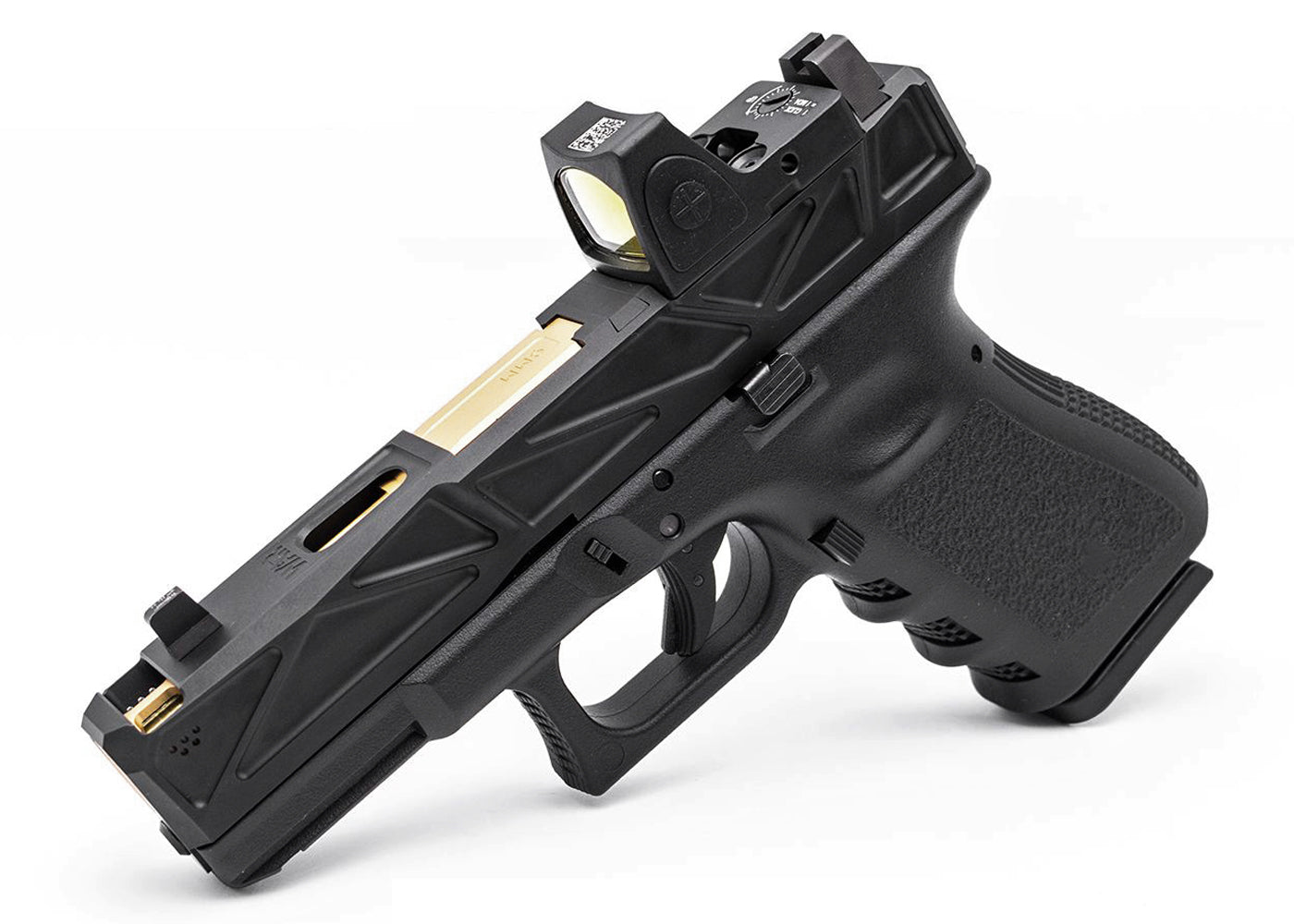 JDG WAR Afterburner RMR Slide Set Tokyo Marui G19 Gen 3 Gas Blowback GBB Only (License by WAR) (Black Slide/Rose Gold Barrel)