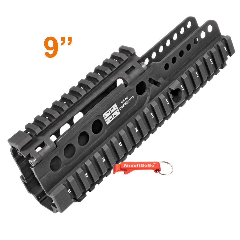 G&G と ARMY L85 / SA80対応 MADBULL Daniel Defense ダニエルディフェンス 9インチ アルミRISハンドガード (ブラック)