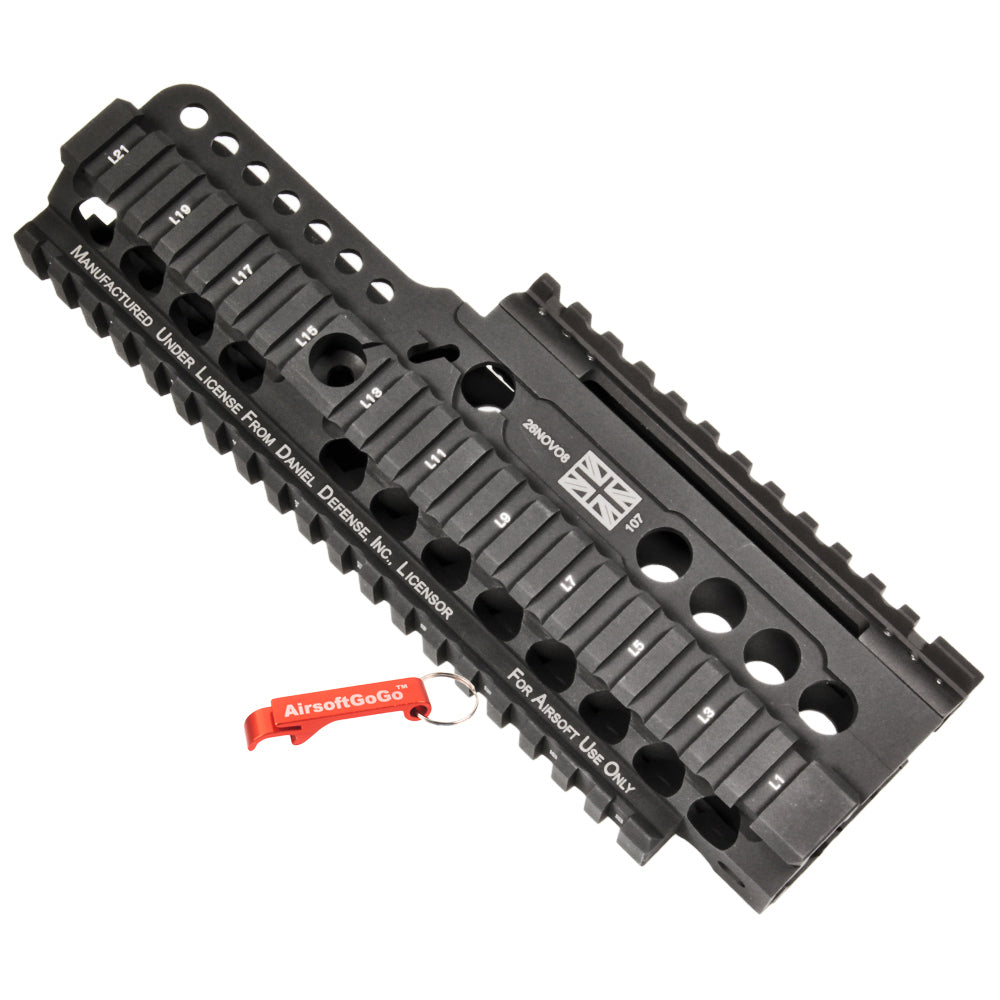 G&G と ARMY L85 / SA80対応 MADBULL Daniel Defense ダニエルディフェンス 9インチ アルミRISハンドガード (ブラック)