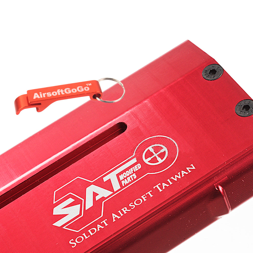 SAT CNC Aluminum Alloy CO2 Gas Tank for Tokyo Marui KSG Series (Red)