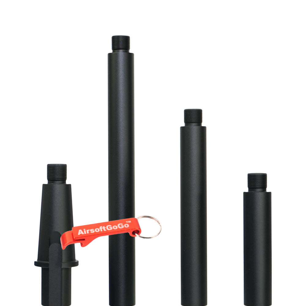 Custom multi-length outer barrel black for Tokyo Marui M4/M16 (size: 80/177/125/75mm) (black)