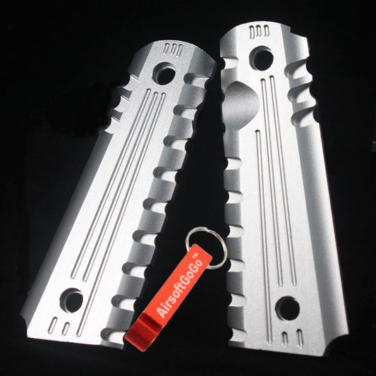 Marui 1911 & Army R27/R28/R29 gas blowback aluminum grip cover (silver)