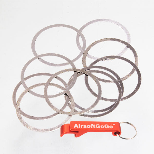 電動ガン ガスブローバックライフル レール・ハンドガード 用バレルナット・ワッシャー0.12mm (10枚入り)