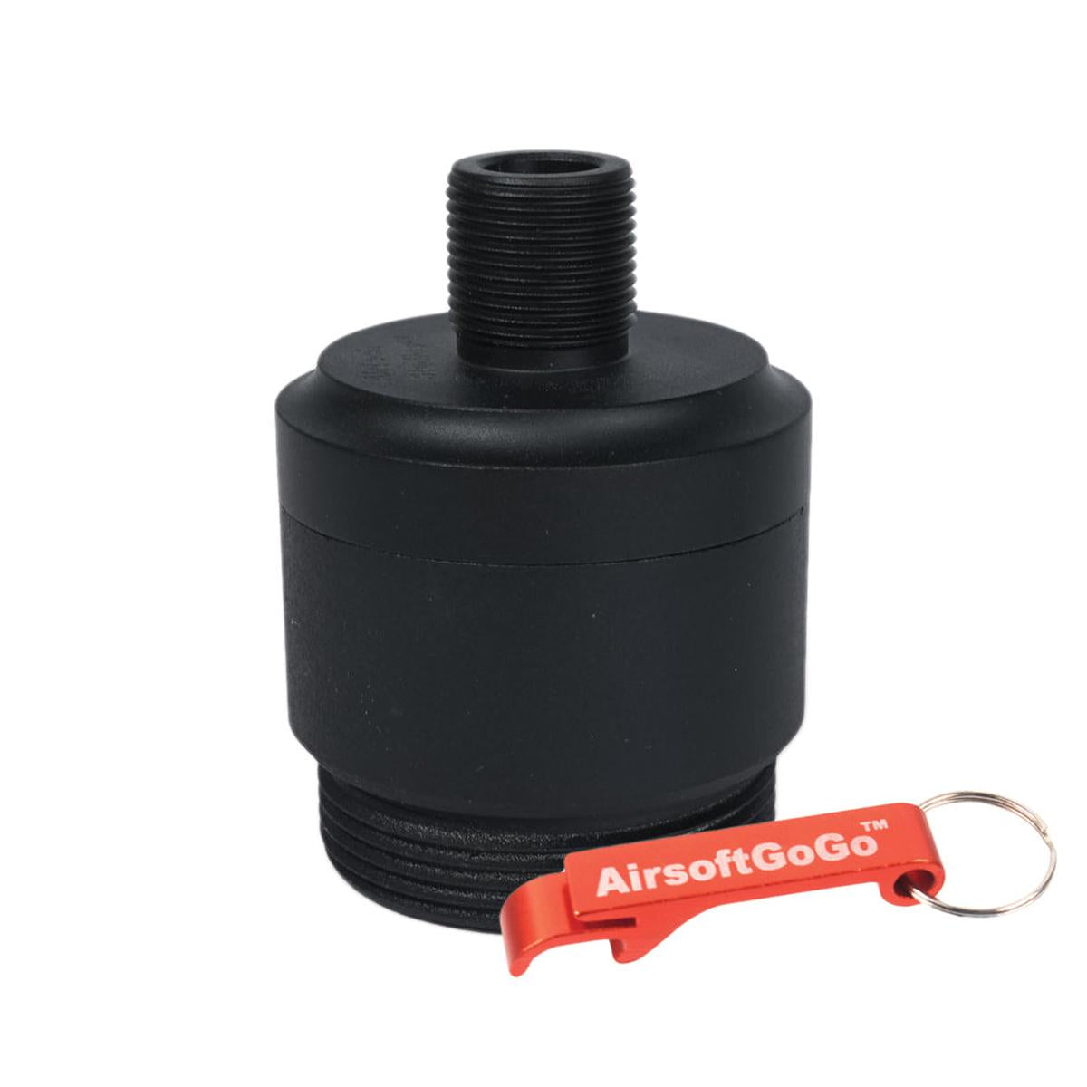 Airtech Studios ARES AMOEBA AM013/AM014 トレーサーアダプターユニット/14mm逆ネジ (ブラックカラー)-AIRSOFT GOGO エアガン・サバゲー用品通販