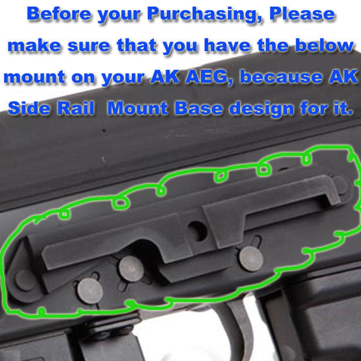 AKサイドロック QDスコープマウント マウントベース&ベースパーツセット AK47 AKS74 AKS74U AKS47 AK47S AKシリーズ電動ガン用-AIRSOFT GOGO エアガン・サバゲー用品通販