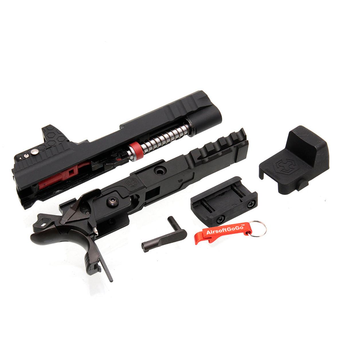 Armorer Works / WE / マルイ ハイキャパ 4.3対応 RMRドットサイト付き カスタムスライド (ブラック)-AIRSOFT GOGO エアガン・サバゲー用品通販
