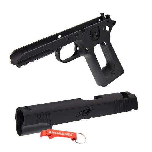 Gas blowback Army Force slide frame compatible with Marui 1911 series (KIMBER, black)