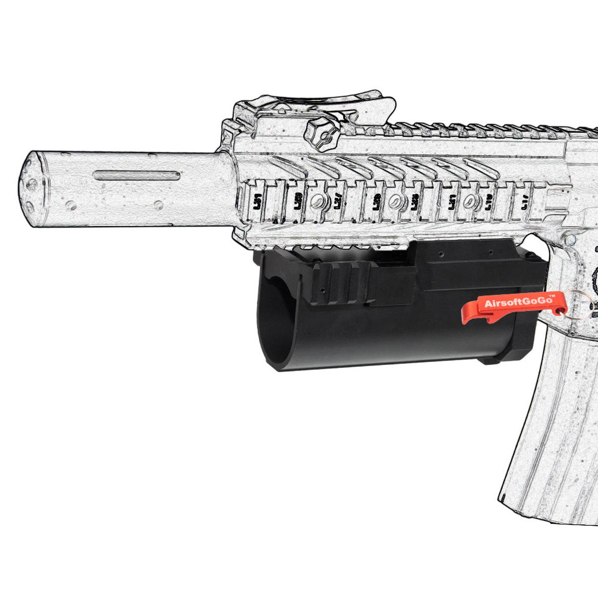 Army Force製 40mm メタルグレネードランチャー (黒色)-AIRSOFT GOGO エアガン・サバゲー用品通販