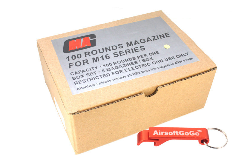 MAG 100 magazine set for M4/M16 electric gun (8 pieces)