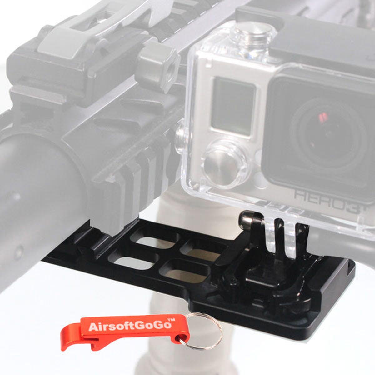 GoPro HERO 1 2 3+ 4 電動ガン ガスブローバックライフル 20mmレール用サイドレールマウント延長-AIRSOFT GOGO エアガン・サバゲー用品通販