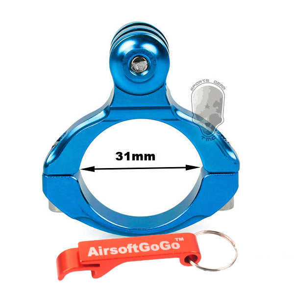 Handlebar for GoPro Hero 2/3+ (31.8mm) Bicycle/Motorcycle Aluminum Handle Mount Adapter (Blue)