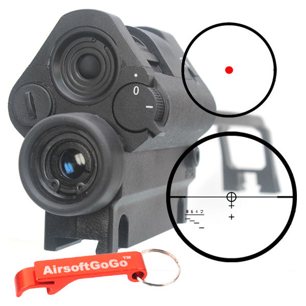 Carrying handle for Marui CYMA WE ARES MK36 / G36 series / G36C / G36K / G36KV / G36V 3.5x scope & light dot (red)