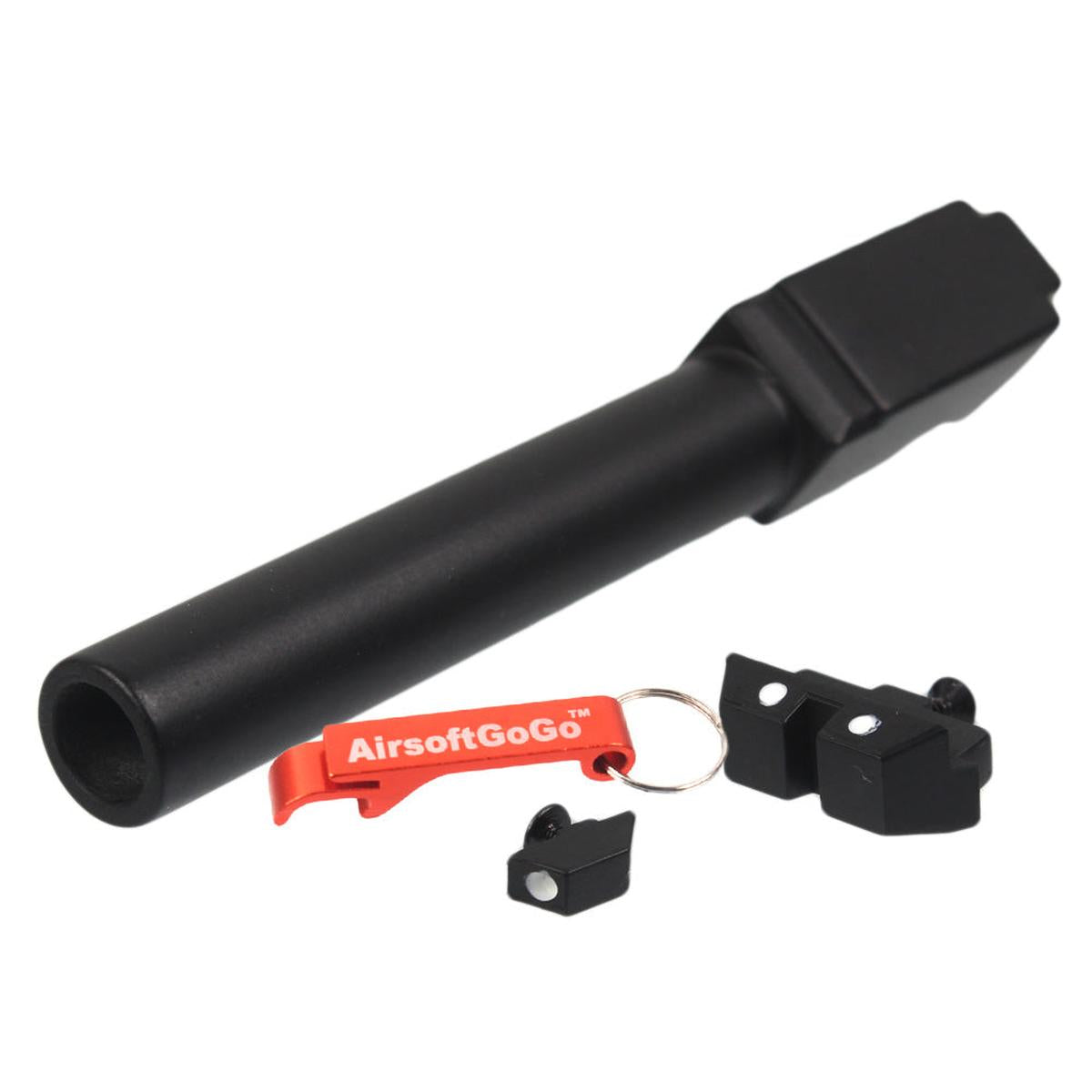 マルイG17ガスブローバック用カスタムスライド ZEVタイプ (茶色本体・黒色バレル)-AIRSOFT GOGO エアガン・サバゲー用品通販