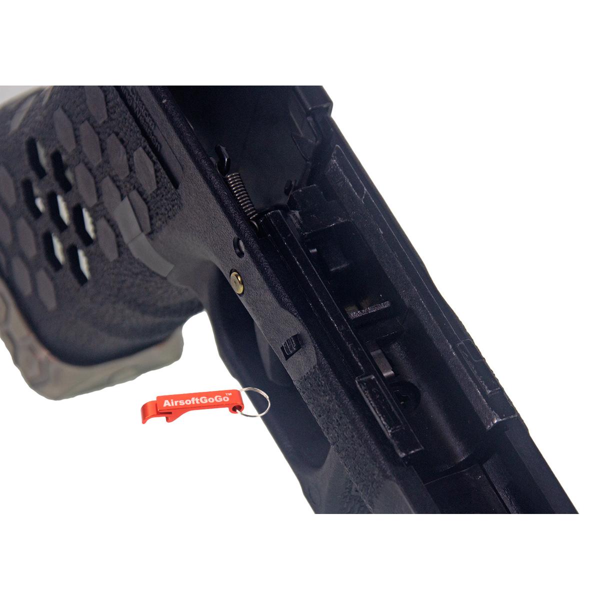 WE G17 G34 GBB対応 HEXカットタイプ カスタムグリップセット (ブラックカラー)-AIRSOFT GOGO エアガン・サバゲー用品通販