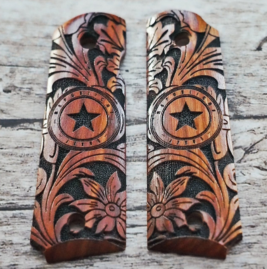 FCW 1911 手彫り木製グリップ