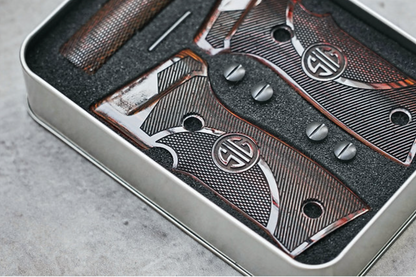 FCW SIG P320 M17/M18 AXG ダークブラウン ウッドグリップ - TYPE C