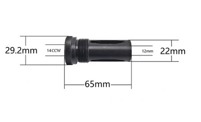 AKATSUKI BTスタイル MARS 5.56 QD 6.5インチサプレッサー（カスタムマーキング付き、トレーサーセットアップ済み）- ブラック