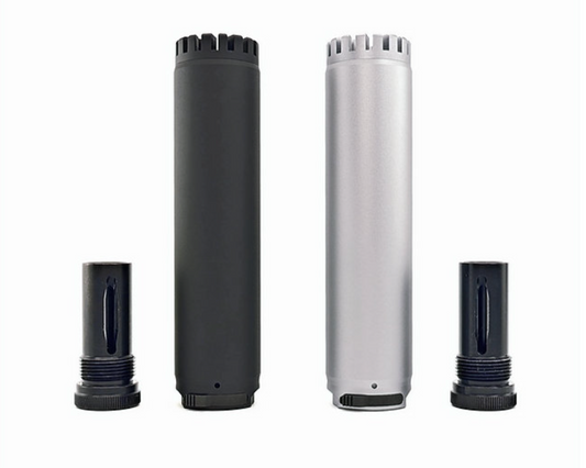 AKATSUKI BTスタイル MARS 5.56 QD 6.5インチサプレッサー（カスタムマーキング付き、トレーサーセットアップ済み）- 銀(ぎん)
