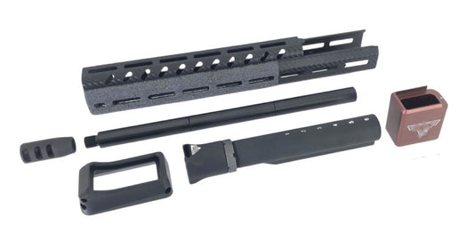 FCW x Taskforce MPX AEG/GBB TT JWカービンキット メタルスティップリングハンドガード（マーキング付き）銅製マガジンベース