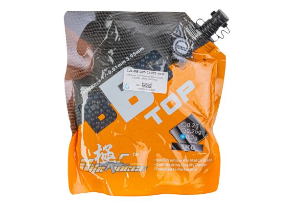 Ultraforce TOP プレミアムマッチグレード 0.3g BB弾 - ブラック (1kg/袋)