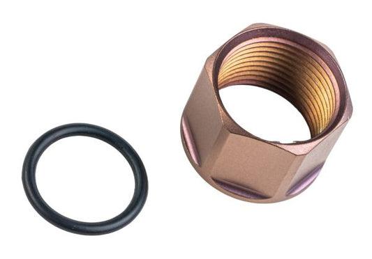 5KU スクリュー式バレルプロテクター（六角形） - 14mm 逆ネジ（ブラウン）
