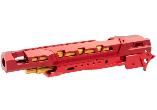 5KU Tokyo Marui ハイキャパ CNCアルミ EX 01 フレームキット - 赤 金(きん)バレル