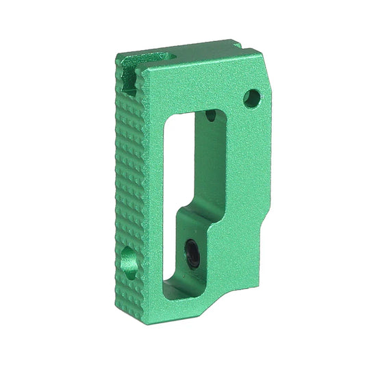 5KU アルミ製ショートフラット調整式トリガー（Marui ハイキャパ GBB用）（GB-635）-緑