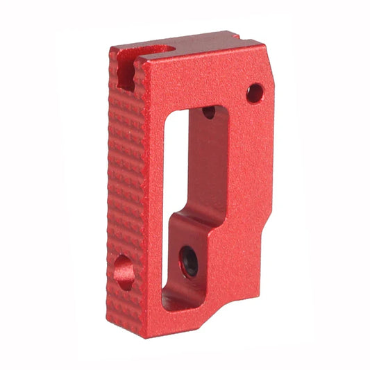 5KU アルミ製ショートフラット調整式トリガー（Marui ハイキャパ GBB用）（GB-635）-赤