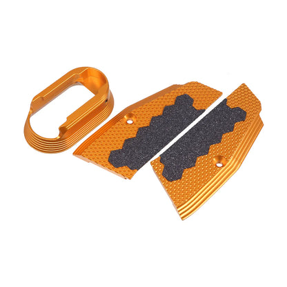 5KU CNCアルミショートグリップパネルとマグウェル（KJW/ASG Shadow2用、GBSD2028）- オレンジ