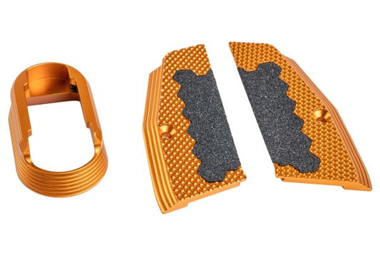 5KU KJ Works Shadow 2 GBB ショートグリッパネルとマグウェル（CNCアルミニウム / アルミ） - オレンジ
