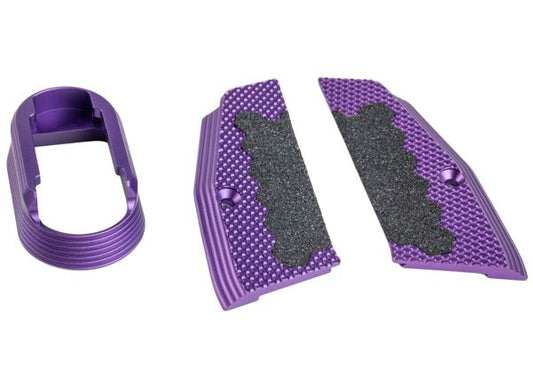 5KU KJ Works Shadow 2 GBB ショートグリッパネルとマグウェル（CNCアルミニウム / アルミ） - 紫
