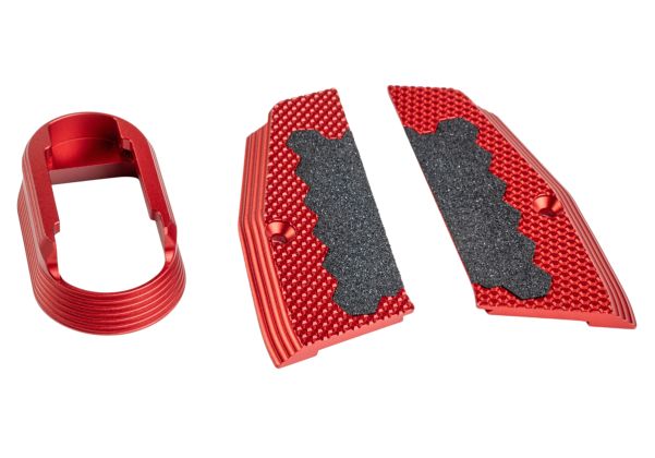 5KU KJ Works Shadow 2 GBB ショートグリッパネルとマグウェル（CNCアルミニウム / アルミ） - 赤
