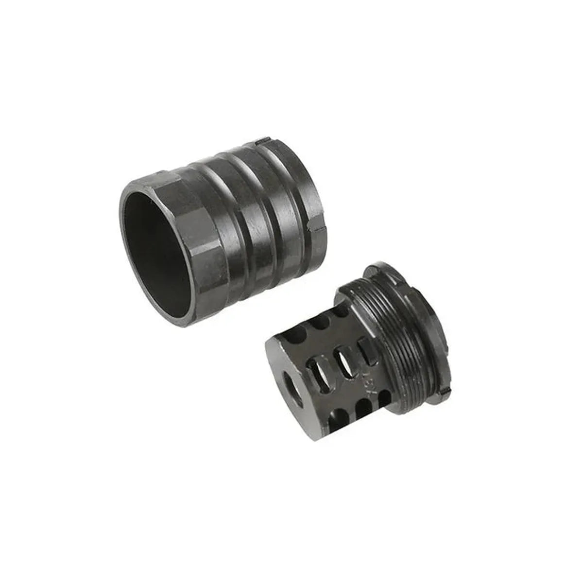 5KU 360 X12 AK マズルブレーキ ブラストシールド付き (14mm- ) ( 5KU-337 ) - ブラック-AIRSOFT GOGO エアガン・サバゲー用品通販