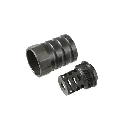 5KU 360 X12 AK マズルブレーキ ブラストシールド付き (14mm+) (5KU-338) - ブラック-AIRSOFT GOGO エアガン・サバゲー用品通販