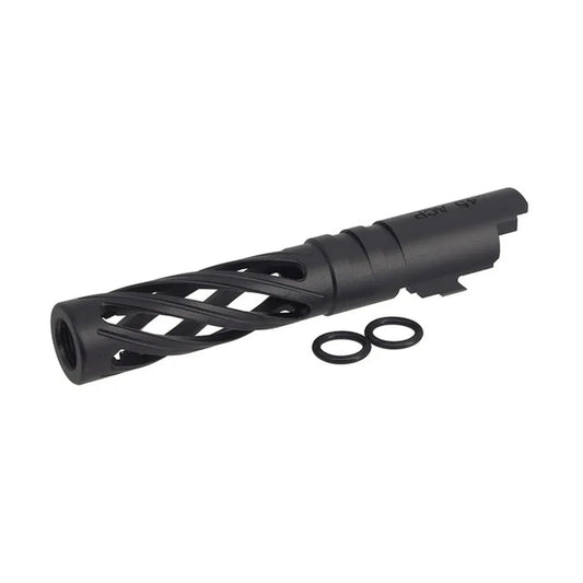 5KU 4.3インチ アルミ中空アウターバレル マルイ ハイキャパ エアソフトガン用 (5KU-GB-558) - ブラック-AIRSOFT GOGO エアガン・サバゲー用品通販