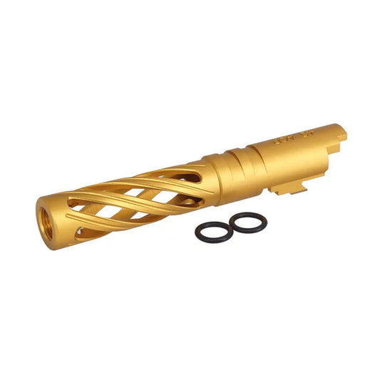 5KU 4.3インチ アルミ中空アウターバレル マルイ ハイキャパ エアソフトガン用 (5KU-GB-558) - ゴールド-AIRSOFT GOGO エアガン・サバゲー用品通販