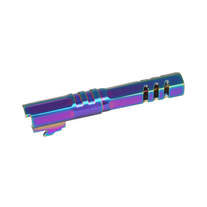 5KU 4.3インチ ステンレス 六角形アウターバレル マルイ ハイキャパ 4.3 GBB エアガン用 (GB-555) - レインボー-AIRSOFT GOGO エアガン・サバゲー用品通販