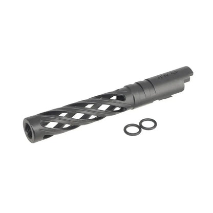 5KU 5.1インチ アルミ中空アウターバレル マルイ ハイキャパ エアソフトガン用 (5KU-GB-557) - ブラック-AIRSOFT GOGO エアガン・サバゲー用品通販