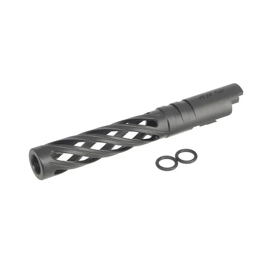 5KU 5.1インチ アルミ中空アウターバレル マルイ ハイキャパ エアソフトガン用 (5KU-GB-557) - ブラック-AIRSOFT GOGO エアガン・サバゲー用品通販