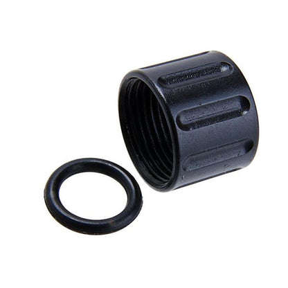 5KU 垂直ローレットねじ付きプロテクター - 14MM CCW - ブラック-AIRSOFT GOGO エアガン・サバゲー用品通販