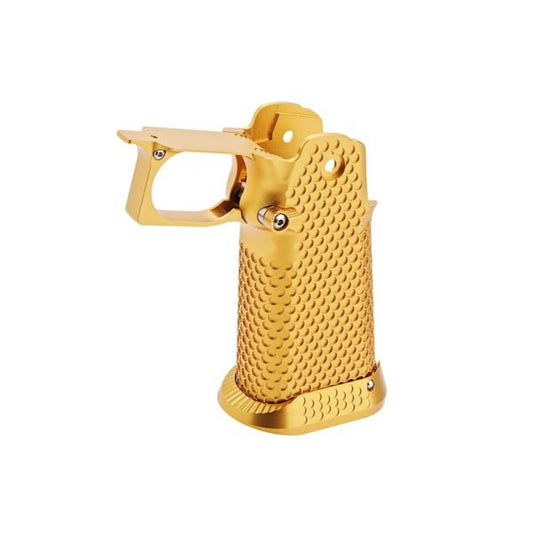 5KU 東京マルイ ハイキャパ GBB CNC アルミグリップ (インフィニティスタイル、タイプ 1) - ゴールド-AIRSOFT GOGO エアガン・サバゲー用品通販