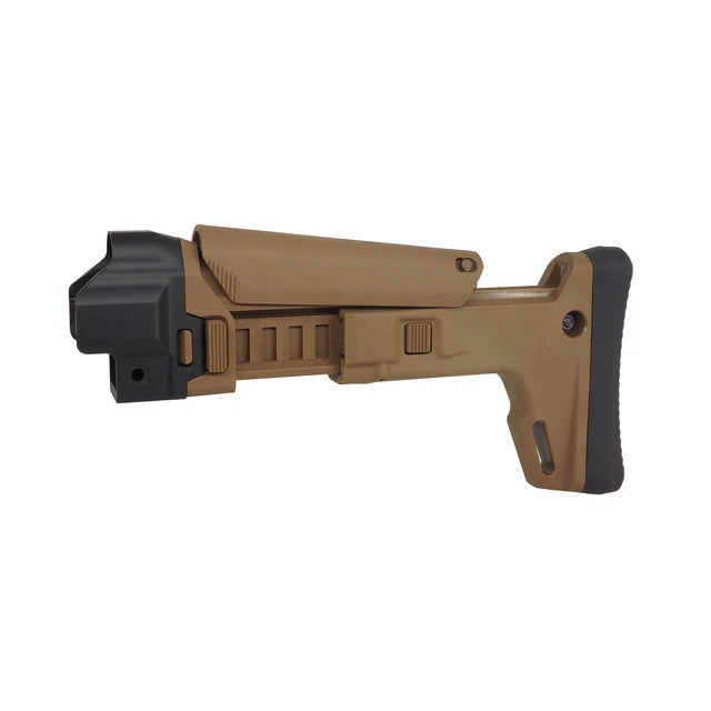 5KU ACR スタイル 伸縮式ストック CYMA MP5 エアソフトガン用 (5KU-418) - タン/黄褐-AIRSOFT GOGO エアガン・サバゲー用品通販