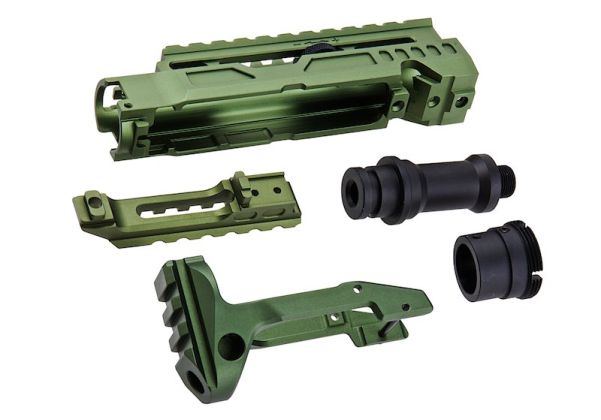5KU ACTION ARMY AAP01 カービンキット (タイプC) - グリーン-AIRSOFT GOGO エアガン・サバゲー用品通販