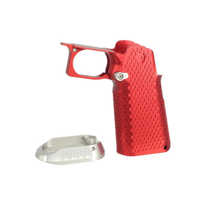 5KU CNC アルミグリップ タイプ.1 マルイ ハイキャパ GBB エアソフトガン用 (5KU-GB-489) - レッド-AIRSOFT GOGO エアガン・サバゲー用品通販
