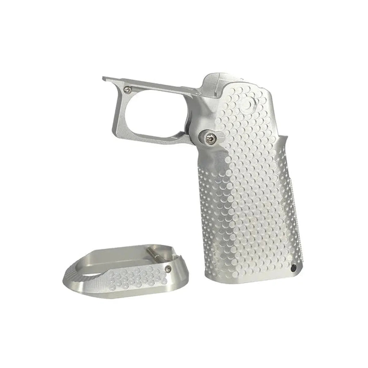5KU CNC アルミグリップ タイプ.1 マルイ ハイキャパ GBB エアソフトガン用 (5KU-GB-489) -シルバー-AIRSOFT GOGO エアガン・サバゲー用品通販