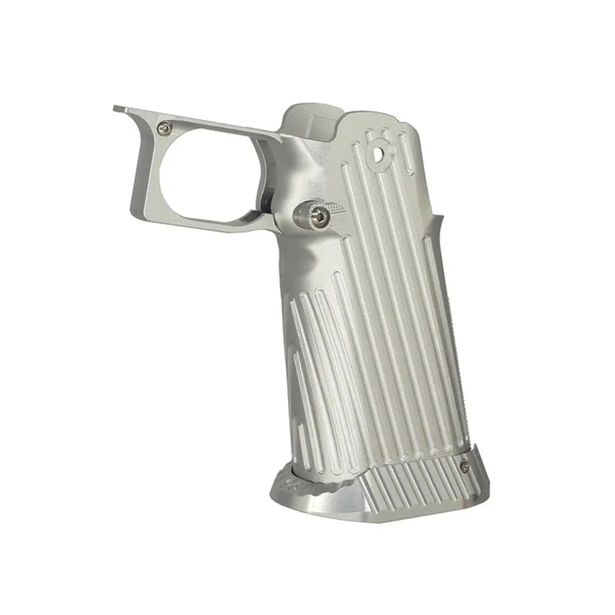 5KU CNC アルミグリップ タイプ.2 マルイ ハイキャパ GBB エアソフトガン用 (5KU-GB-490) -シルバー-AIRSOFT GOGO エアガン・サバゲー用品通販
